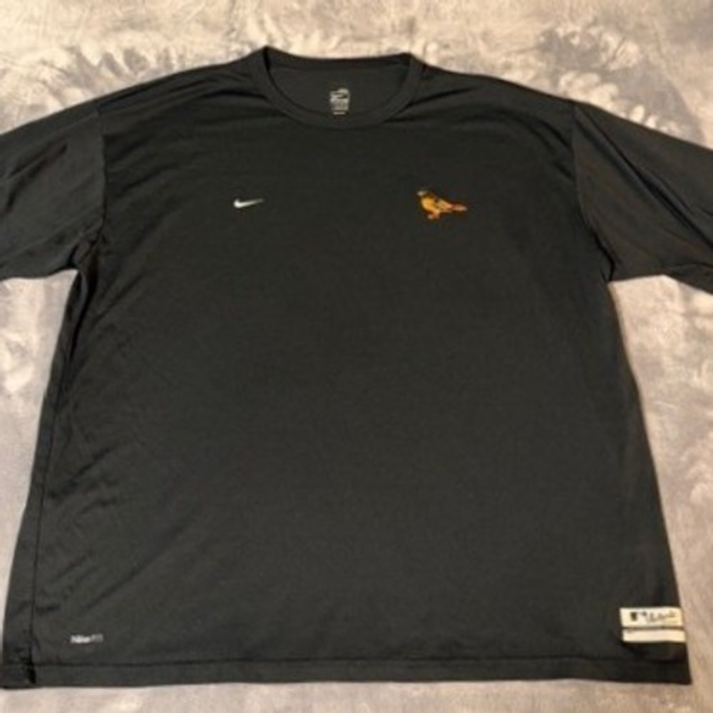 Nike Team Baltimore Orioles MLB Authentic Black Performance Shirt Mens XXL 2XL